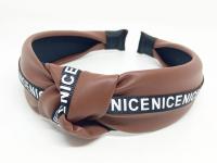 №10323 Обруч экокожа Nice узк. шир.3.8см коричн.