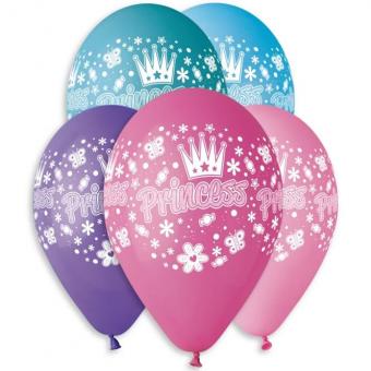 Шарики Princess (розовый, белый, голубой, фиолетовый) 12"(30см) #202