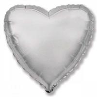 Сердце 32 дюймов(97х72см) серебро FLEXMETAL (УП)