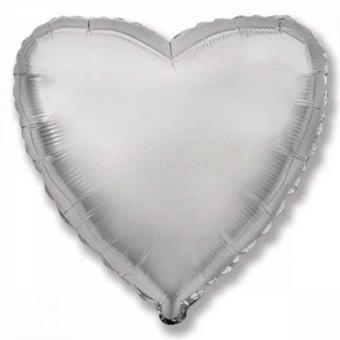 Сердце 32 дюймов(97х72см) серебро FLEXMETAL (УП)