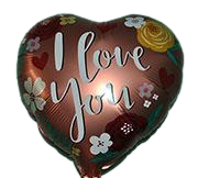 Сердце I love You розовое золото с розами 45х45см