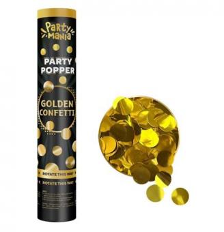 Хлопушка Преміум кружечки золото 30 див. Partymania PM-07