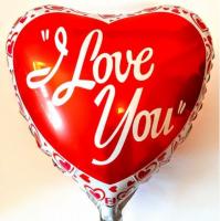 Сердце красное І love you с сердечками 45х45см.