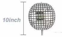 Фольгированный шар 3D Диско сфера серебро 10" (Китай)