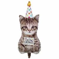 Фольгований шар Котик с колпаком Китай 36 х 75 см.