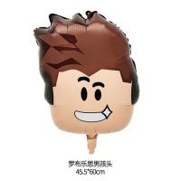 Фольговаая Голова роблокс коричневый (ROBLOX)  45х60см. (УП)