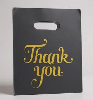 Полиэтиленовые пакетики Thank you на черном 20*25 пачка 100шт №2502-306-18