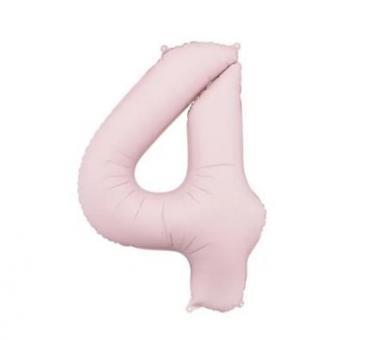 Фольгована цифра "4" PartyDeco Pink Slim matt 39" (100см) УП