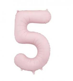 Фольгована цифра "5" PartyDeco Pink Slim matt 39" (100см) УП