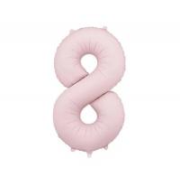 Фольгированная цифра "8" PartyDeco Pink Slim matt  39" (100см) УП