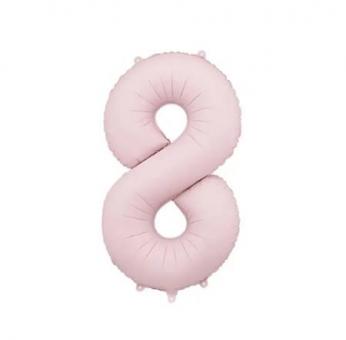 Фольгована цифра "8" PartyDeco Pink Slim matt 39" (100см) УП