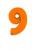 Цифра "9" оранжева Grabo(Грабо) 100см. (УП)