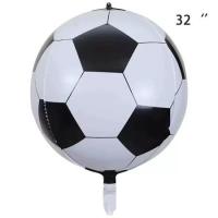 Шарик фольгированный сфера Футбольный мяч черный 32"(81 см.)
