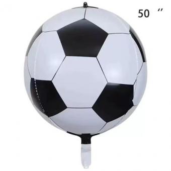 Кулька фольгована сфера Футбольний м'яч чорний 50" (127 см.)