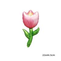 Шарик фольгированный Тюльпан розовый 22х45 см.
