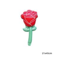 Шарик фольгированный Роза красная 22 х 45 см.