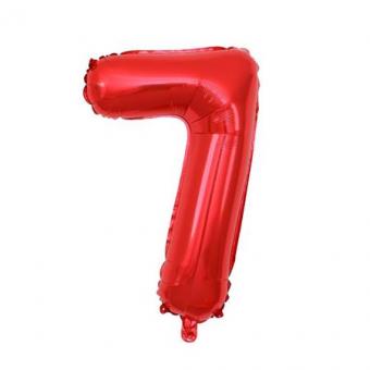 Цифра фольгована червона 7 велика 100см. Китай (УП)