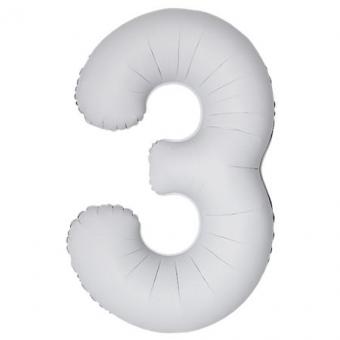 Цифра Slim 3 белая фольга Matte White Flexmetal 40" (100 см) (УП)