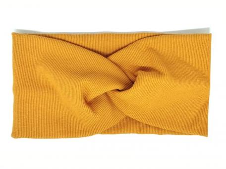 №3105 Повязка трикотаж рубчик горчица 20х10см
