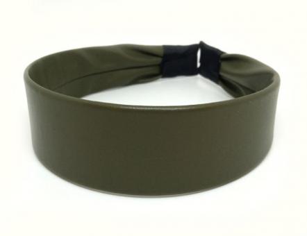 №3792 Обруч экокожа плоский хаки шир.4.7см