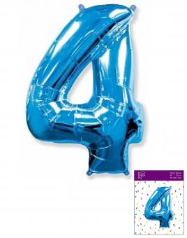 Цифра 4 большая 100 см синяя FLEXMETAL (УП)