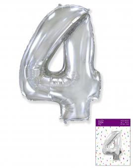 Цифра 4 большая 100см серебряная FLEXMETAL (УП)