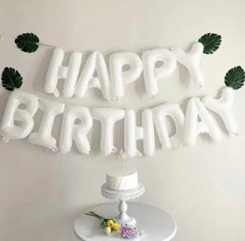 Happy birthday 13 шт., белые (40 см.)