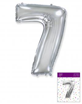 Цифра 7 большая 100см серебряная FLEXMETAL (УП)