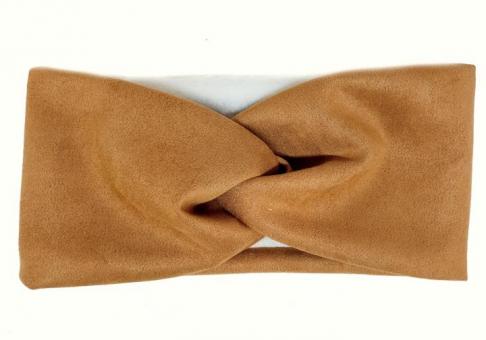 №8059Пов'язка замш фліс коричн. шир.9см