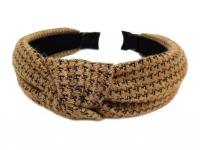 №8144 Обруч трикотаж Fendi св.коричн. 21х12см