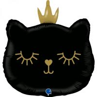 Шар фольгированный Котенок принцесса, черный, 26" Грабо УП (G72097)