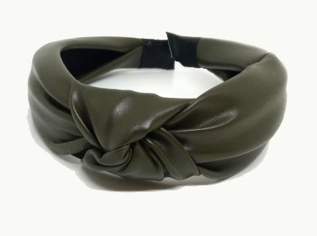№9842 Обруч экокожа хаки шир.4см