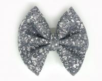 №9967 Заколка бант серо-серебряная 8х8.5см