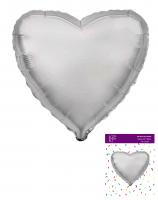 Сердце в упаковке 18"(45х45см) серебро FLEXMETAL