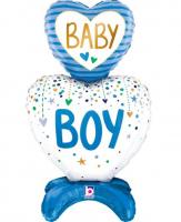 Фольгированный шарик Стоячее Сердце Baby Boy Grabo 28" УП 25301