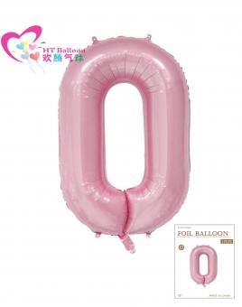 Цифра 0 средняя 32" (80 см) розовая пастель УП