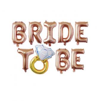 Надпись BRIDE TO BE 16"(40см) розовое золото (с кольцом)