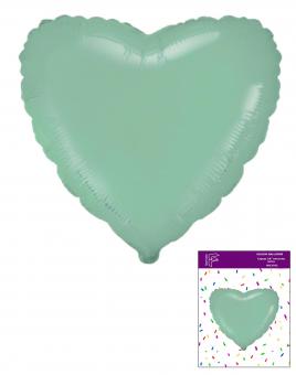 Сердце в упаковке 18"(45х45см) пастель мята FLEXMETAL