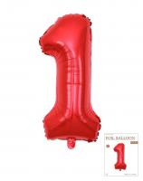 Цифра 1 средняя 32" (80 см) красная УП