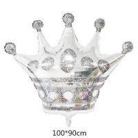 Фольгированный шар Корона серебро 100х90 см. (Китай) (УП)