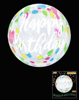 Кулька Bubbles з малюнком Happy birthdaу гірлянди 20"