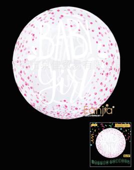 Шарик Bubbles с рисунком Baby girl розовые точки 20"