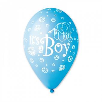 Шарик с рисунком IT'S A BOY голубой 12" (30см) №094
