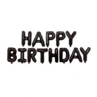 Happy birthday 13 шт., черные (40 см.)