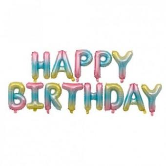Happy birthday 13 шт. омбре(радужные) 40 см.