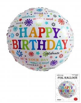 Круг в упаковке happy birthday (cо словами) 45х45см.