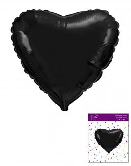 Сердце в упаковке 18"(45х45см) черное FLEXMETAL