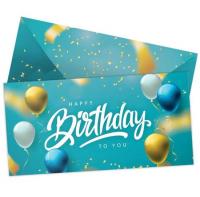 Конверт для денег Happy Birthday to you бирюзовый