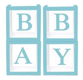 Коробки для воздушных шаров 4шт. (кубики голубые) BABY