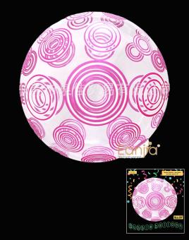 Шарик Bubbles с рисунком розовые круги  20"